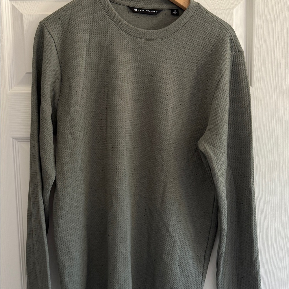 Travis Mathew Men's Green Long Sleeve Shirt